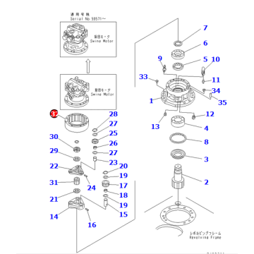 PC60-7 Untersetzungsgetriebe ZAHNRAD ​​201-26-71190