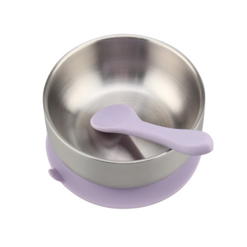 Double Wall Silicone Suction Stainless Steel Kids Bowl