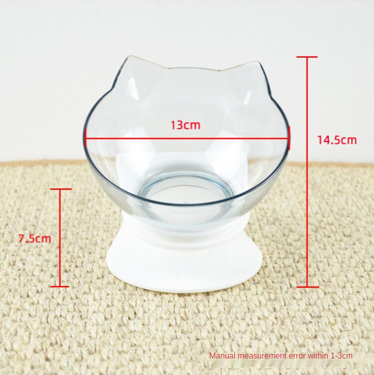 Cat Double Bowl Pet Feeder Non-slip Cat Transparent Bowls Pet Food Bowls For Cats And Small Dogs Pet Supplies