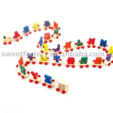 wooden letter trains toy set