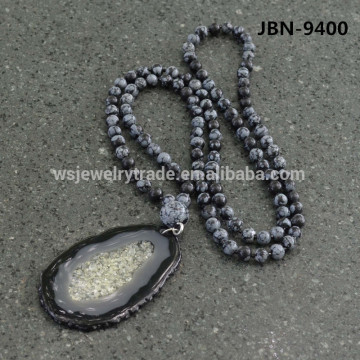 Quartz Pendant Necklace Natural agate beads Europe and the United States