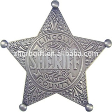 wholesale custom personalized metal sheriff star badge