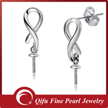 925 Sterling Silver Drop Style Pearl Earring Mount Jewelry Findings
