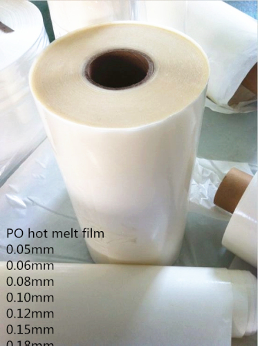 Tela de bordado Laminada Po 0,08mm Filme de revestimento adesivo com fusão quente (HF-PO 0.08mm)