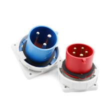 IP67 IEC male Waterproof Industrial Panel Mounted Plug