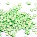 Kawaii novela de arcilla polimérica suave rebanada redonda de cuentas verde 6mm 500 g / lote diseño bonito para decoración de uñas o hacer limo rellenos DIY