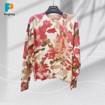 Vintage Gradient Print Crew Neck Sweater