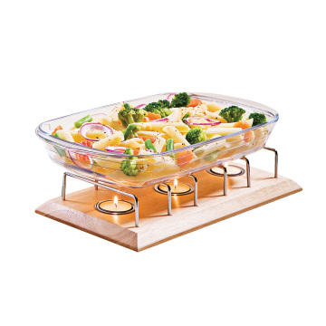 rubber wood food warmer