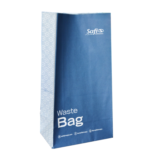 Vomit air sickness paper bag with top strip