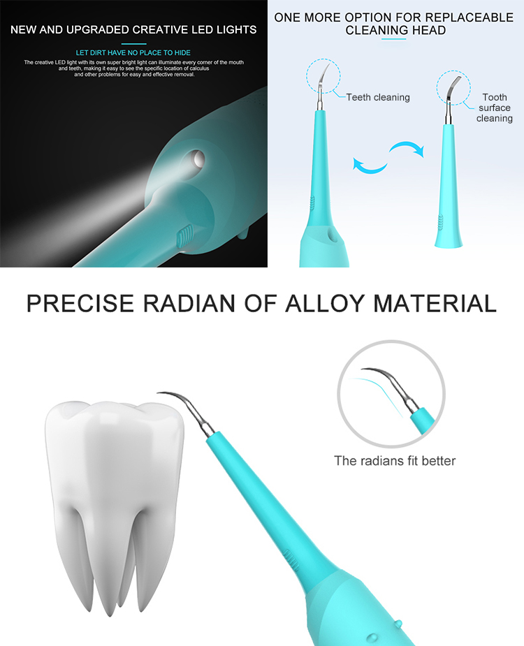 Factory dental teeth cleaner calculus plague remover ultrasonic electric tooth cleaner