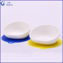 Ceramic Feline Cat Pet Feeding Dish Bowl with Silicone Mat