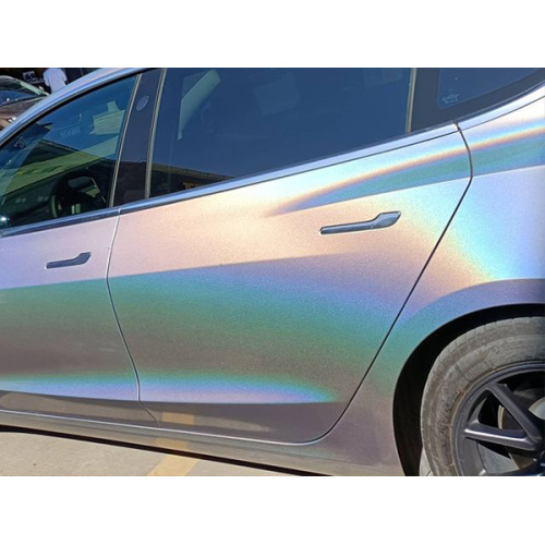 Rainbow Laser Silver Auto Vinyl Wrap