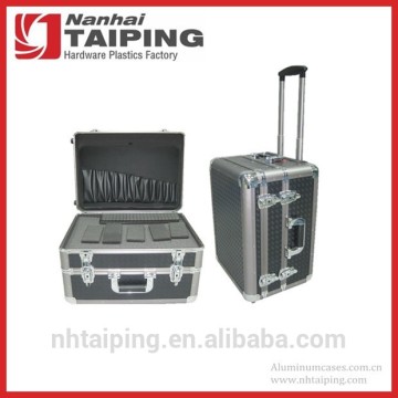 Balck Carry On Aluminum Trolley Tool Case Display Trolley Case