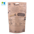 Bolsa con cierre hermético de comida para animales de papel kraft con logotipo personalizado para congelador