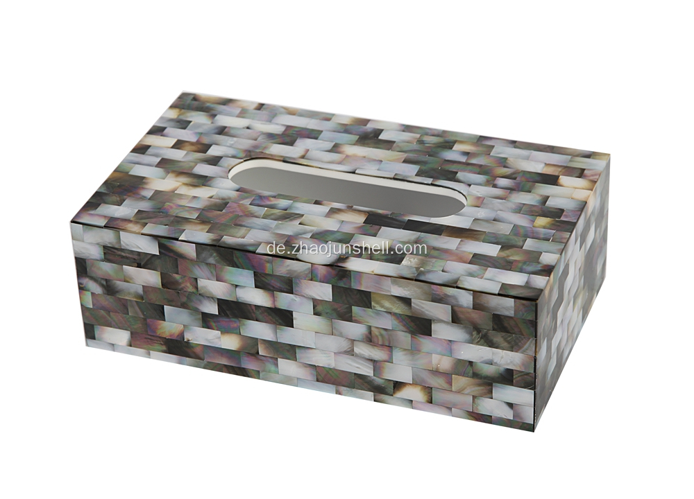 Schwarzen Mutter der Perle handgefertigte Tissue Box