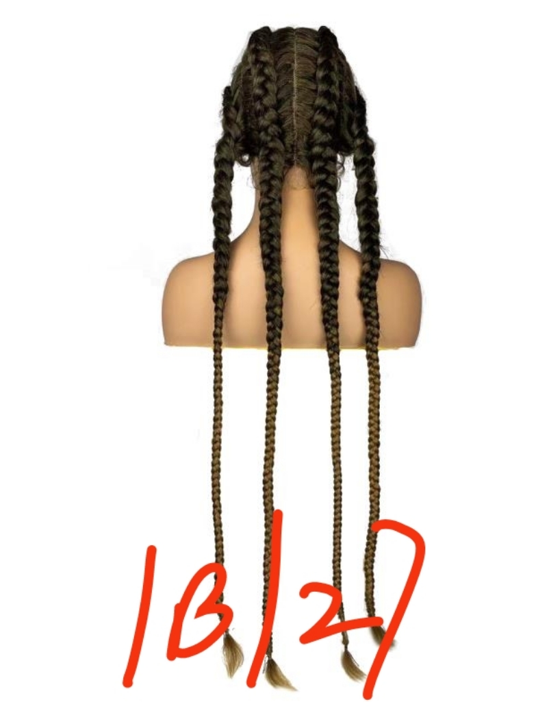 African Glueless Box Braids Wig Women Tresse Cornrow Baby Hair Remy Lace Braided Wig