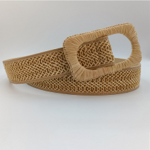 Rewin Boho Braided Dress Belt with Square Buckle