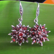 Thai silver garnet and marcasite earrings
