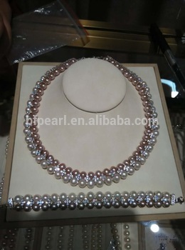 6.5-8mm aaa near round freshwater pearl necklace