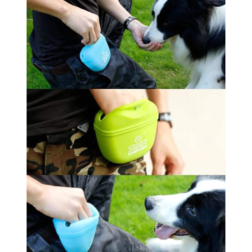 Bolso de entrenamiento para perros Bolsillo de la comida de silicona