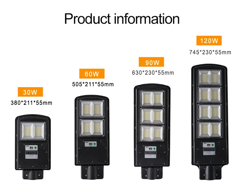 Intelligent Waterproof IP65 Outdoor 60watt All in One Integrated LED Solar Street Lamp