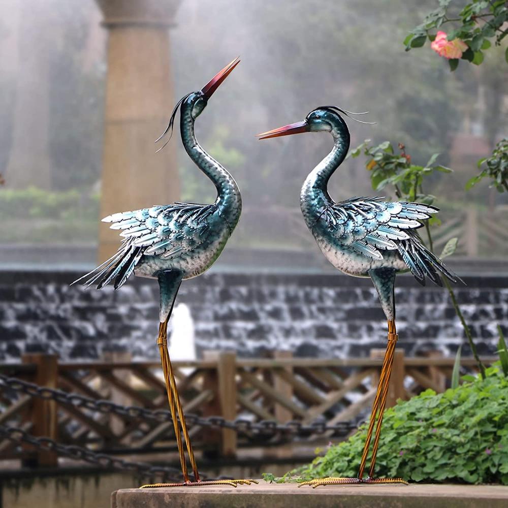 Grandes estatuas de grúas de jardín