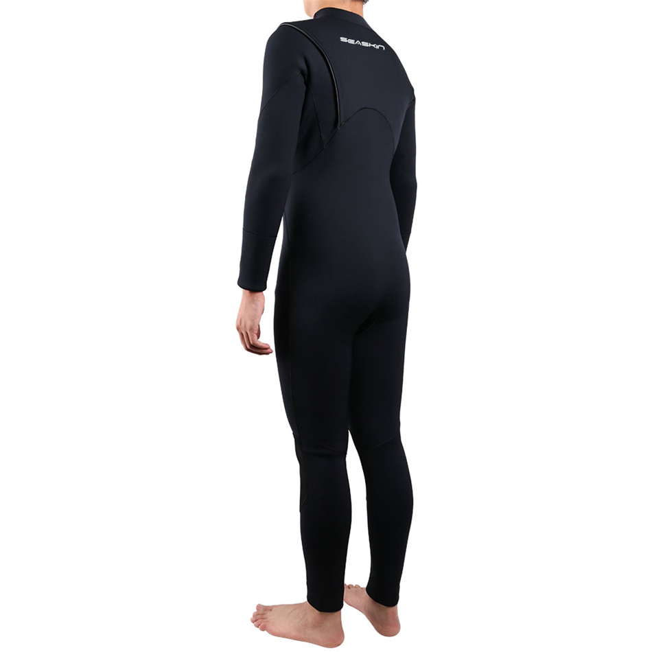 Seaskin Mens 3mm Neoprene Zip Free Full Wetsuit