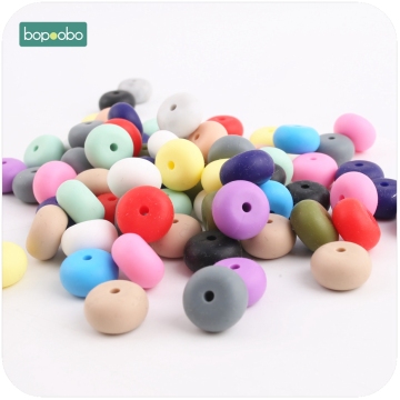 Bopoobo 20PC Lentil Silicone Beads BPA Free Baby Teething DIY Charming Jewelry Bracelet Crib Toy Silicone Teethers Natural Gift