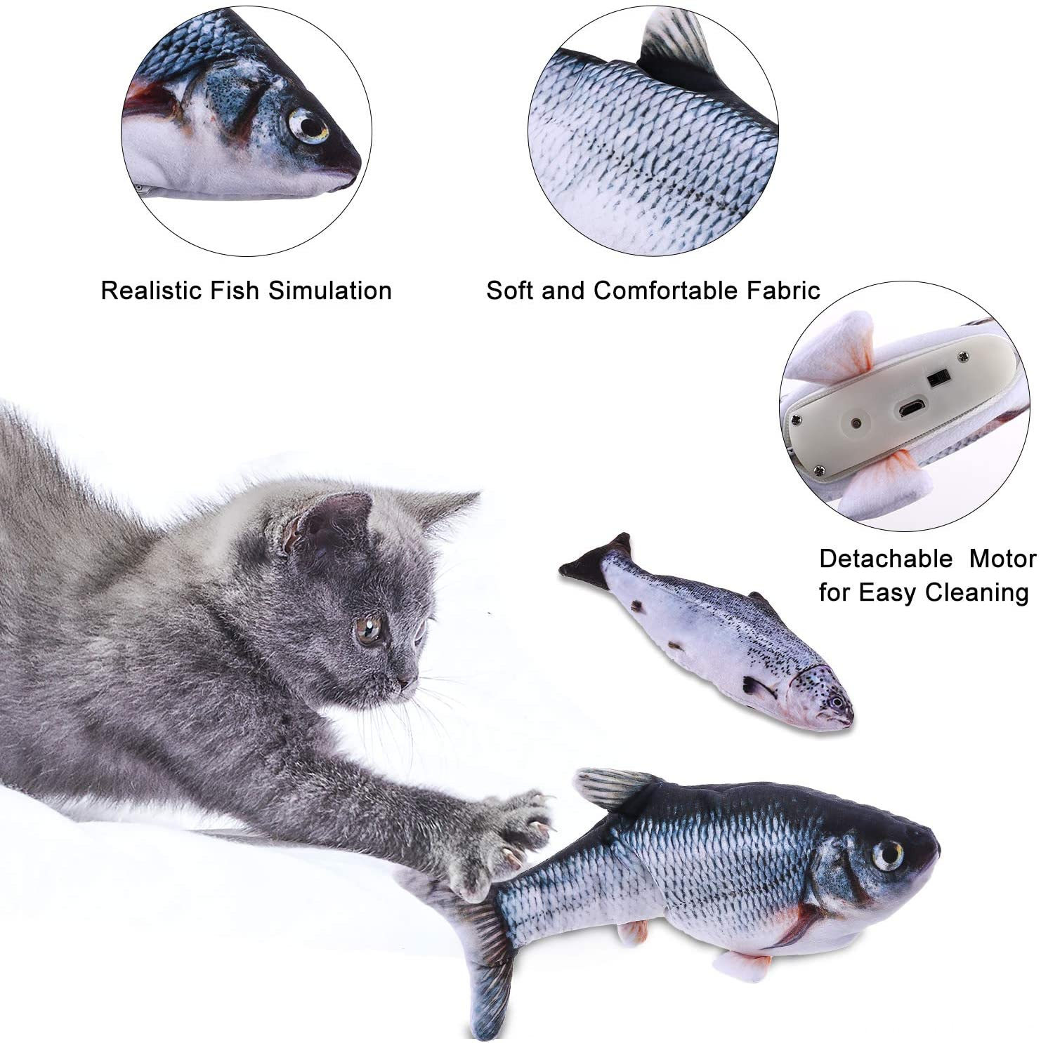 Newest Cat Toys Set Simulation Fish Electric Doll Fish Funny Interactive Pets Chew Bite S Fish Flop Cat Toy