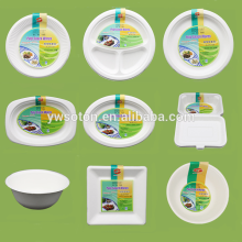 party wedding event Christmas paper pulp tableware disposable dinnerware compartment paper plate
