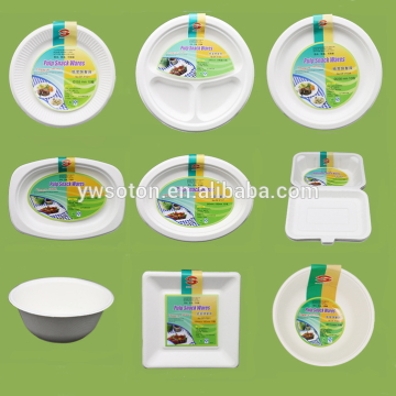 party wedding event Christmas paper pulp tableware disposable dinnerware compartment paper plate