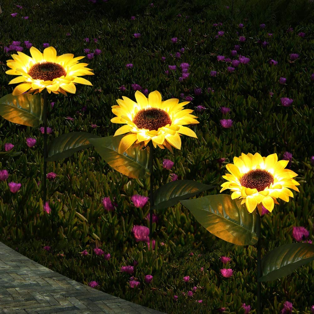 Açık ayçiçeği güneş bahçe dekor bahçesi kazık