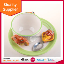 3D handpainted animal shape children's ceramic tableware sets