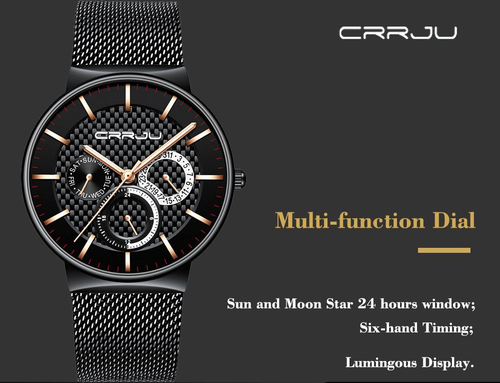 CRRJU Top Brand Luxury Waterproof Ultra Thin Date Watch Mens Watch Steel Strap Casual Quartz Watch White Sport WristWatch