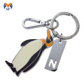 Metal custom penguin cute small keychain for girls