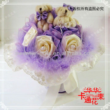 artificial roses bear bouquet