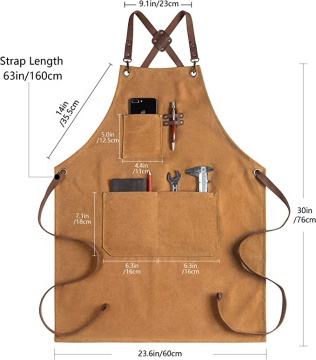 Unisex Canvas Apron with Pockets for Cooking and Grilling