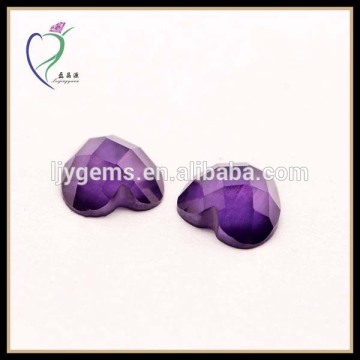 Purple Heart Faceted Glass Bead Rough Gemstons