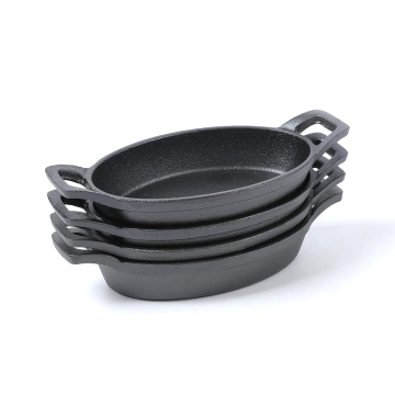 Cast Iron Oval Baking Roasting Dish 18x12x3cm