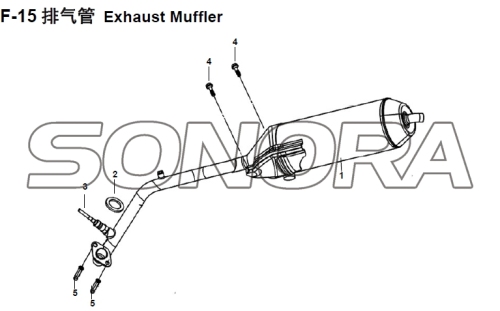 Silenziatore di scarico F-15 XS150T-8 CROX per SYM Spare Part Top Quality