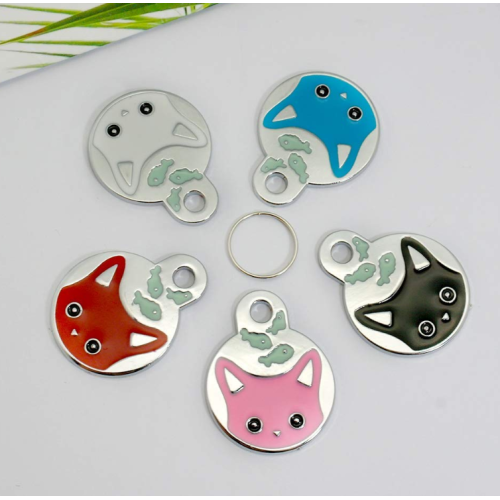 Cat ID Tags with Kitten Face