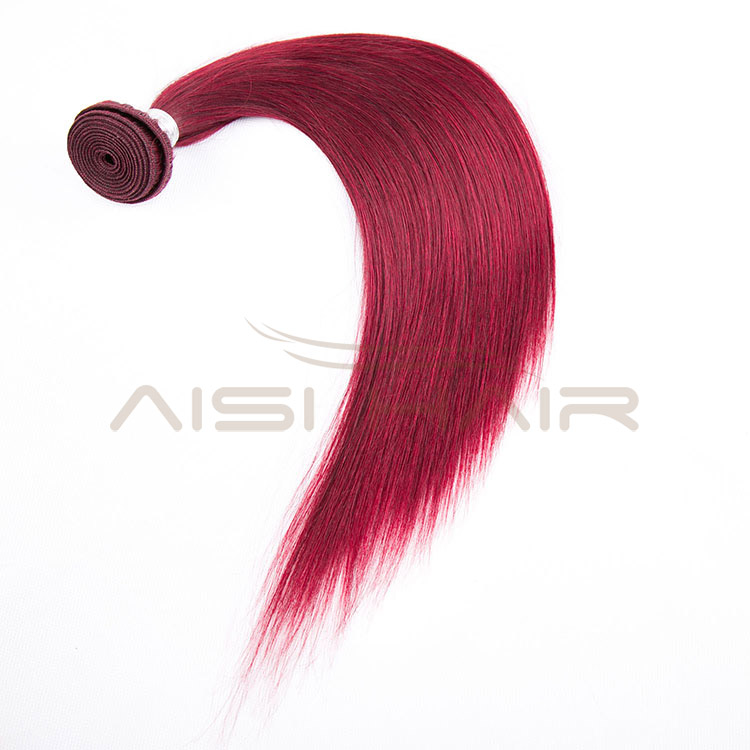 Aisi Hair  Price 8a Grade 3 Bundles Red Double Drawn Brazilian Hair Weave Bundles