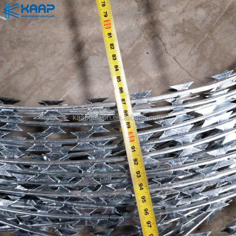 KAAPGN Galvanized BTO-22 Double Coils Razor Barbed Wire Factory