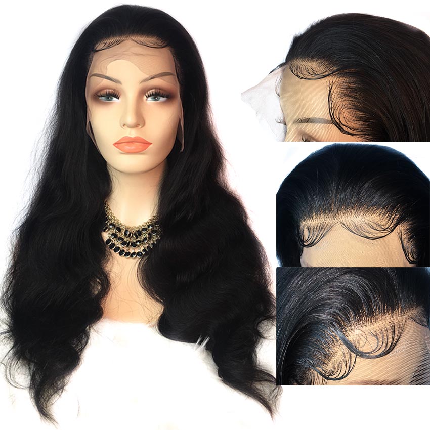 Lace wig glue private label 13x4 Lace Front Human Hair Wigs Pre Plucked Virgin brazilian Remy bodywave lace front wig