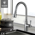 Elegante grifo para lavabo de cocina de arco alto con spray