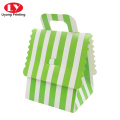 Custom Printed Stripe Gift Paper Box With Handle