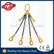 Grade 80 alloy chain sling four leg configuration