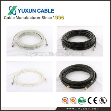 with gold F connector tv aerial cable for satellite system