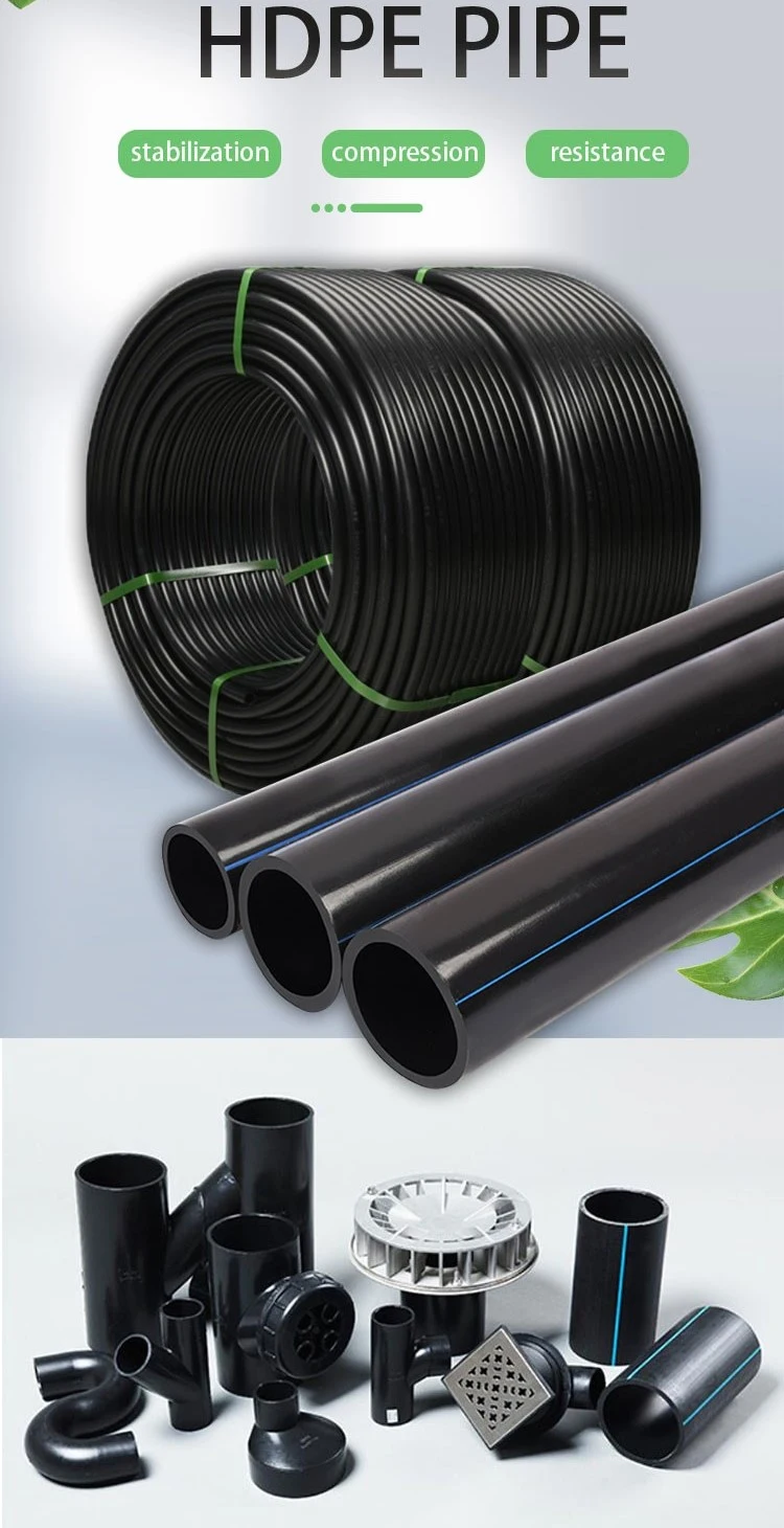 Water Supply Customized HDPE Pipe Pn10 250mm 300mm HDPE Black