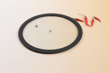 Black flat silicone glass lid for frying pan